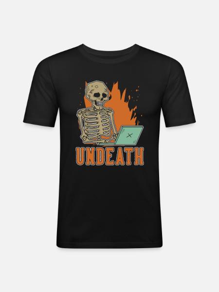 Entwickler Coder Programmierer Skelett Undeath - Männer Slim Fit T-Shirt - Schwarz