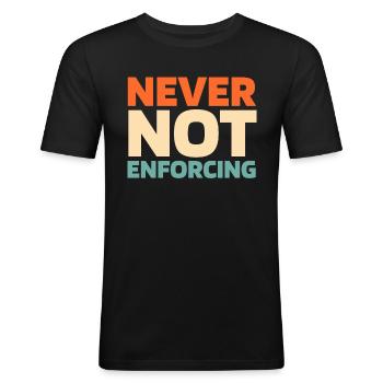 Policeman, Police - Men's Slim Fit T-Shirt - black - Front - Nik (191cm)