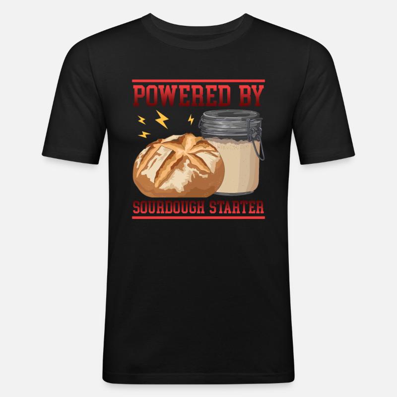 Sauerteig Starter | Sauerteigbrot Bäcker Geschenk - Männer Slim Fit T-Shirt - Schwarz