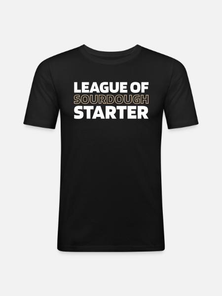 Sauerteig Brot - Männer Slim Fit T-Shirt - Schwarz