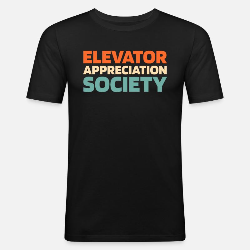 Fahrstuhl Aufzug - Männer Slim Fit T-Shirt - Schwarz