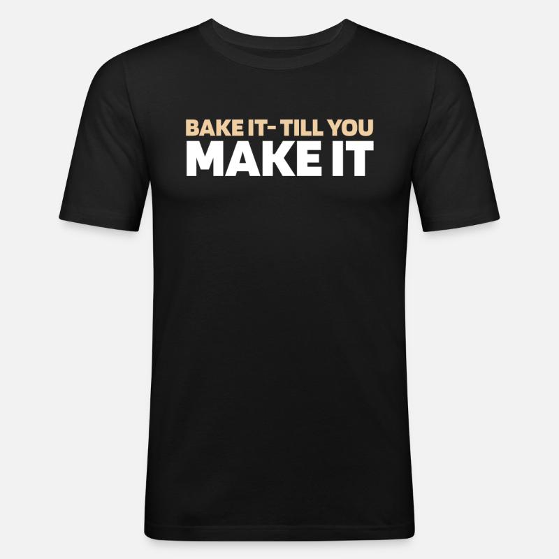 Sauerteig Brot - Männer Slim Fit T-Shirt - Schwarz