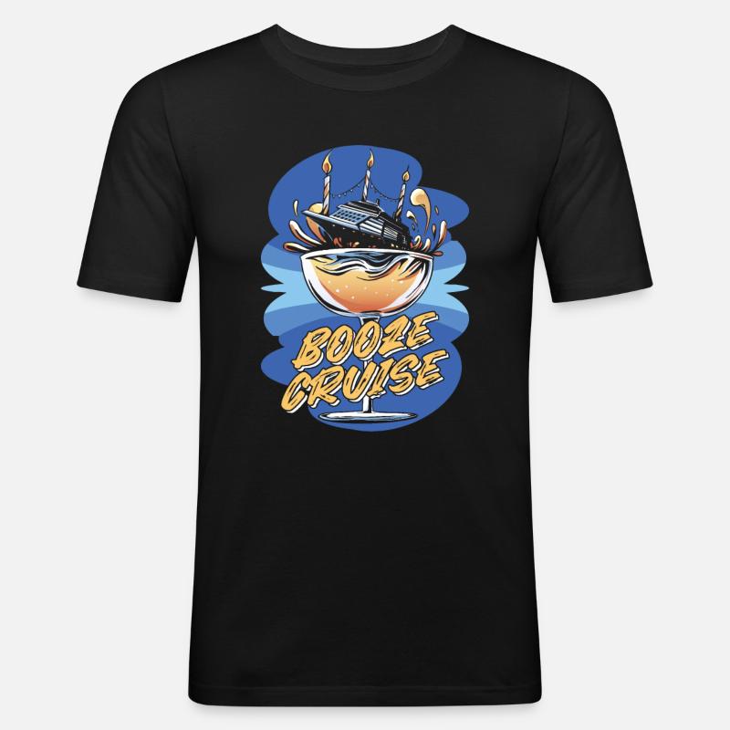 Kreuzfahrt - Männer Slim Fit T-Shirt - Schwarz