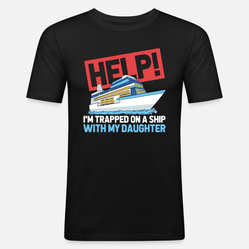 Kreuzfahrt - Männer Slim Fit T-Shirt - Schwarz