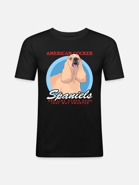 American Cocker Spaniel Gift - Men's Slim Fit T-Shirt - black