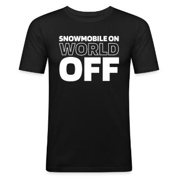 Schneemobil Motorschlitten - Männer Slim Fit T-Shirt - Schwarz - Vorne - Nik (191cm)