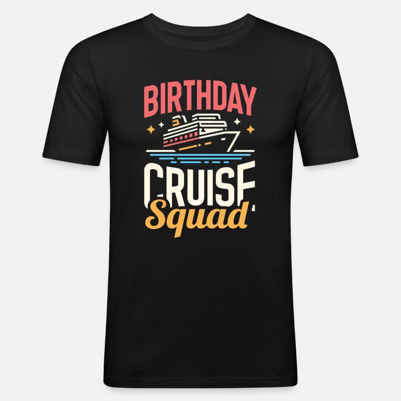 Kreuzfahrt - Männer Slim Fit T-Shirt - Schwarz