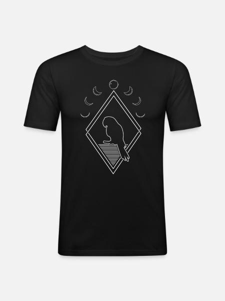 Phases de lune Parrot - T-shirt près du corps Homme - noir