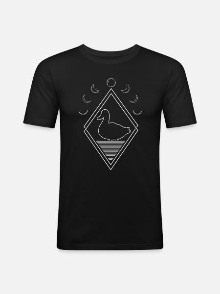 Duck Moon Phases - Men's Slim Fit T-Shirt - black