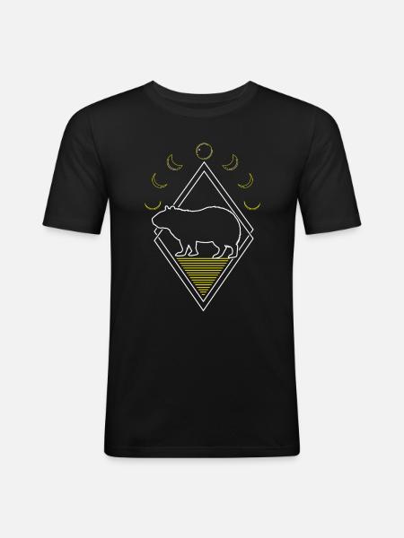 Capybara Capybara Abstract Moon Phases - Men's Slim Fit T-Shirt - black