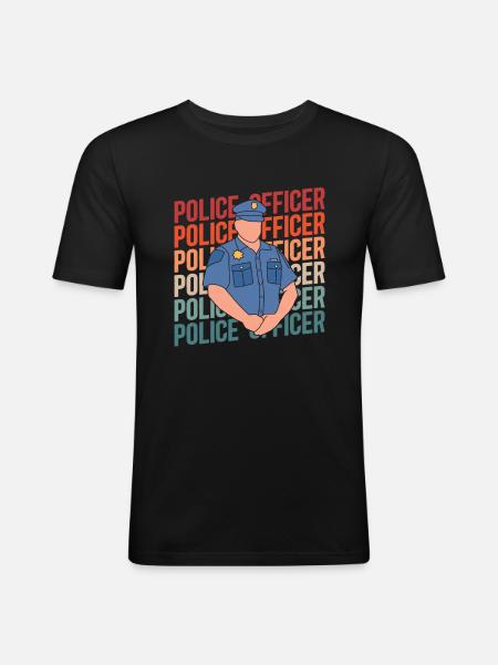 Policeman, Police - Men's Slim Fit T-Shirt - black