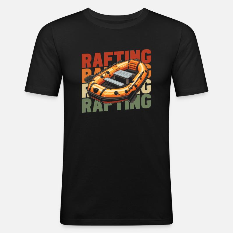Rafting - Männer Slim Fit T-Shirt - Schwarz