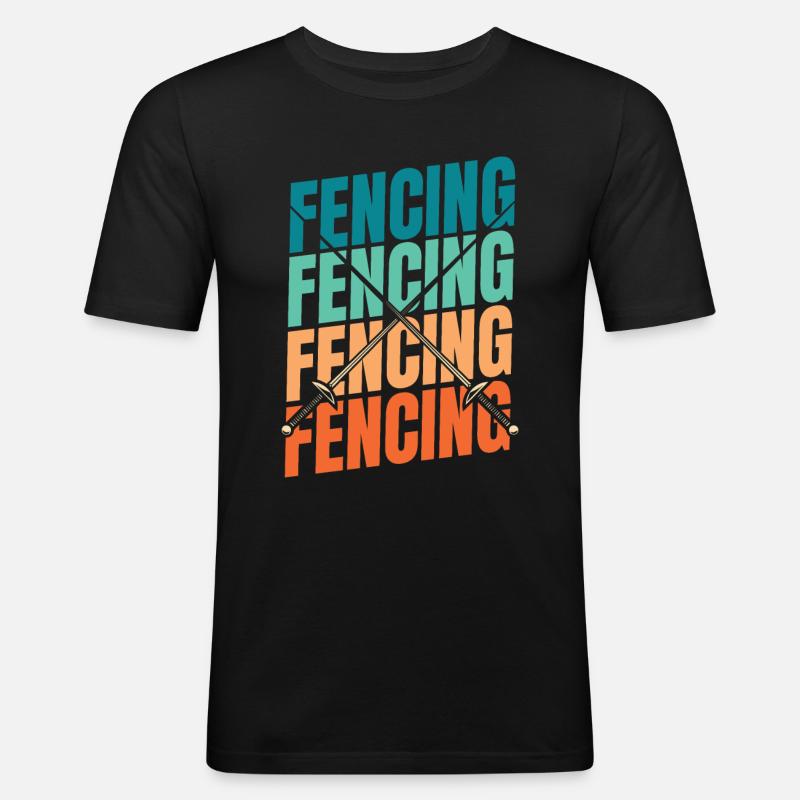 Fechten Fechter - Männer Slim Fit T-Shirt - Schwarz