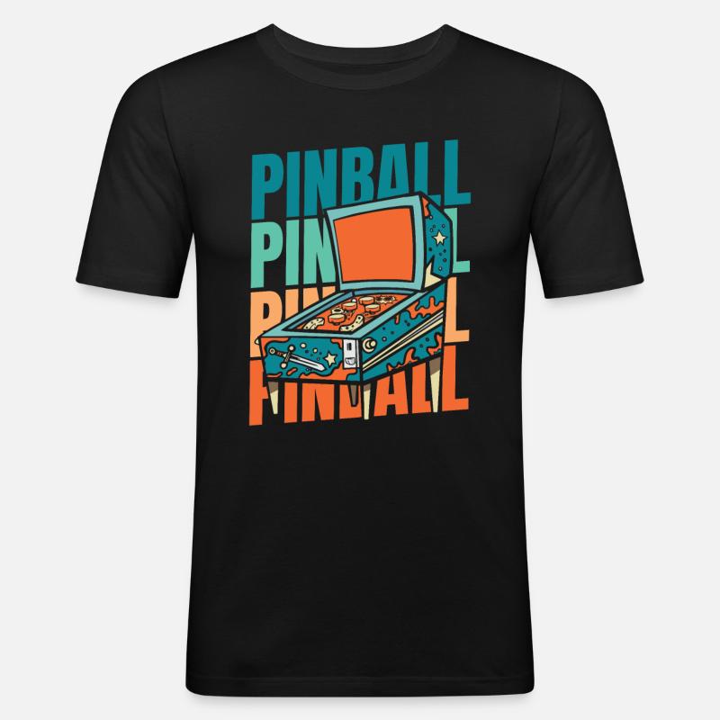 Pinball - Männer Slim Fit T-Shirt - Schwarz