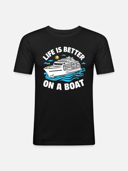 Croisière - T-shirt près du corps Homme - noir