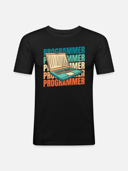 Developer Coder Programmer - Men's Slim Fit T-Shirt - black