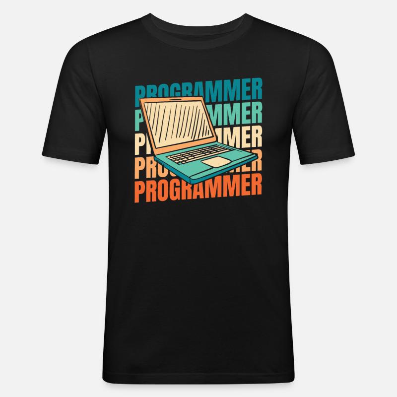 Entwickler Coder Programmierer - Männer Slim Fit T-Shirt - Schwarz