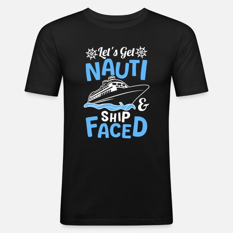 Kreuzfahrt - Männer Slim Fit T-Shirt - Schwarz
