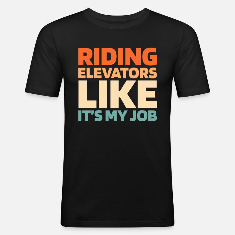 Elevator Elevator - Men's Slim Fit T-Shirt - black