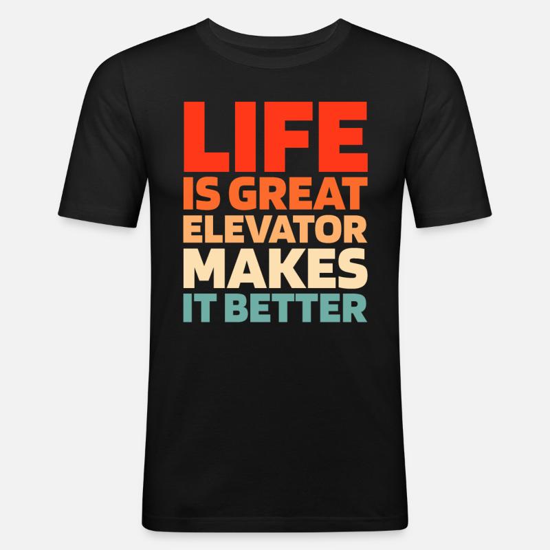 Elevator Elevator - Men's Slim Fit T-Shirt - black