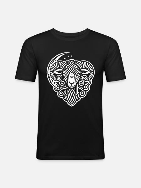 Sheep Moon Phases - Men's Slim Fit T-Shirt - black