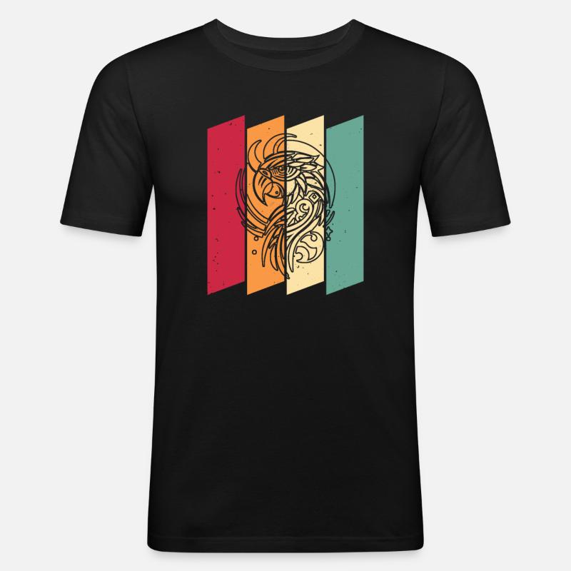 Papagei Moon Phases - Männer Slim Fit T-Shirt - Schwarz