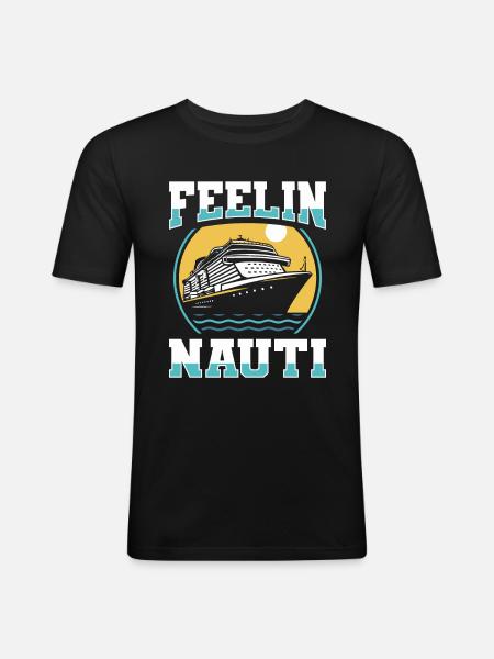 Cruise Feeling Nauti - Men's Slim Fit T-Shirt - black