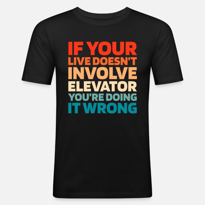 Elevator Elevator - Men's Slim Fit T-Shirt - black