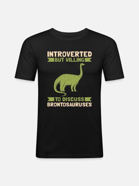 Brontosaurus Dino Gift - Men's Slim Fit T-Shirt - black