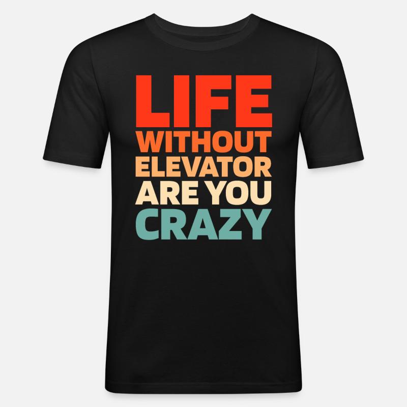 Elevator Elevator - Men's Slim Fit T-Shirt - black