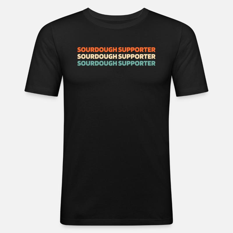 Sauerteig Brot - Männer Slim Fit T-Shirt - Schwarz