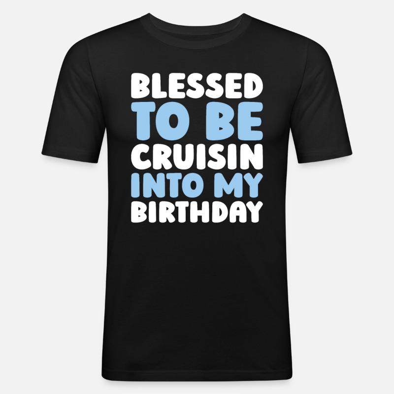 Kreuzfahrt - Männer Slim Fit T-Shirt - Schwarz