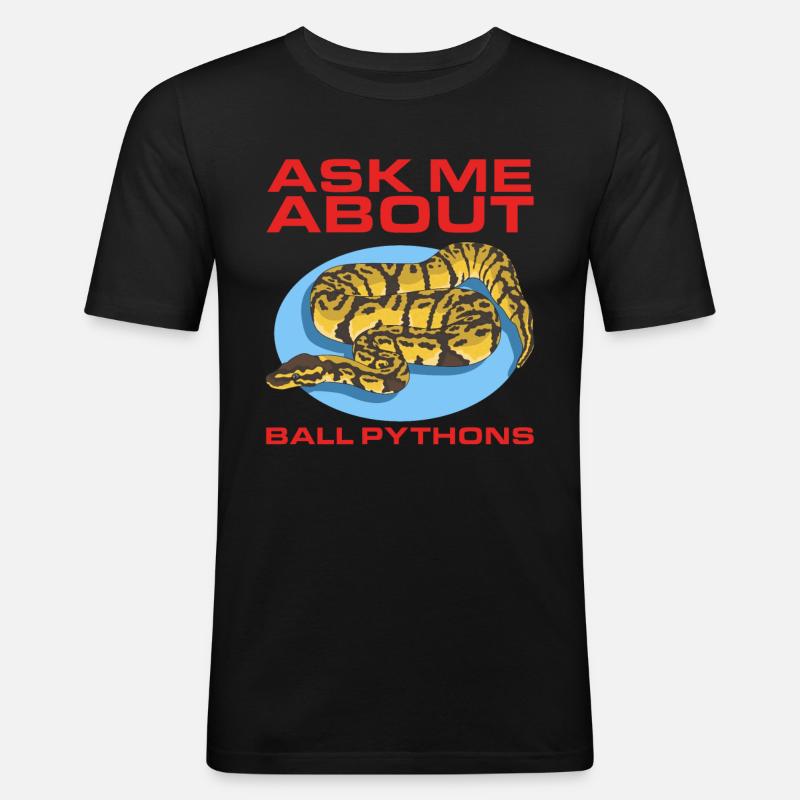 Roi Python Python Serpent Cadeaux - T-shirt près du corps Homme - noir