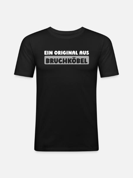 German city of Bruchköbel, Hesse - Men's Slim Fit T-Shirt - black
