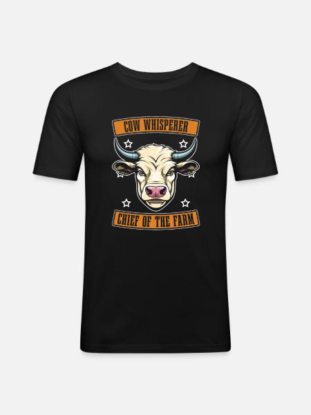 Kuhbauer Milchbauer Chef Der Farm - Männer Slim Fit T-Shirt - Schwarz