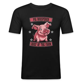Éleveur de porcs Chef de la ferme - T-shirt près du corps Homme - noir - Devant - Nik (191cm)