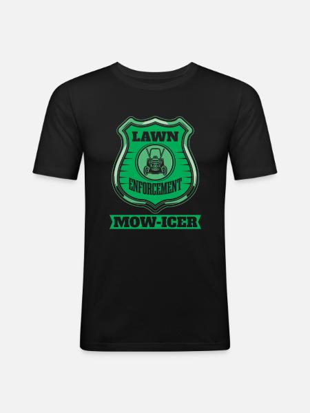 Lawn mower mowing - Men's Slim Fit T-Shirt - black