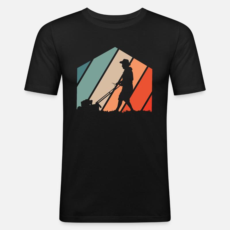 Rasenmäher Mähen - Männer Slim Fit T-Shirt - Schwarz