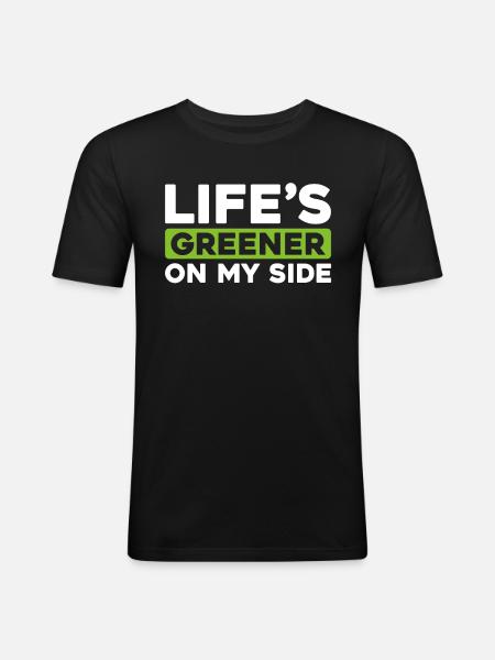 Lawn mower mowing - Men's Slim Fit T-Shirt - black