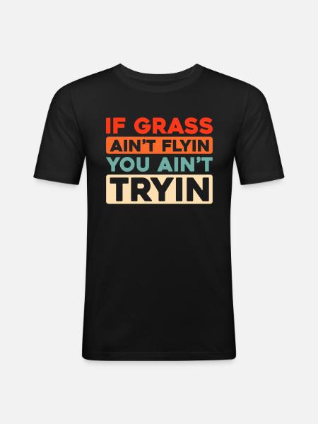 Lawn mower mowing - Men's Slim Fit T-Shirt - black