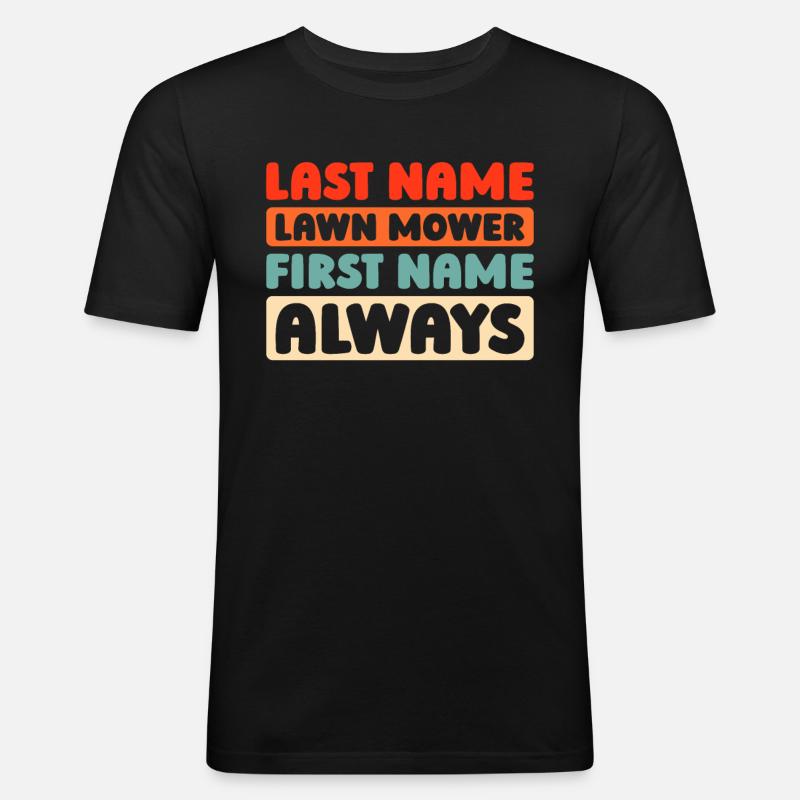 Rasenmäher Mähen - Männer Slim Fit T-Shirt - Schwarz