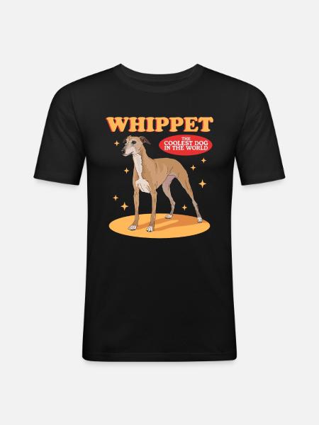 Whippet Petits Lévriers Anglais Cadeaux - T-shirt près du corps Homme - noir