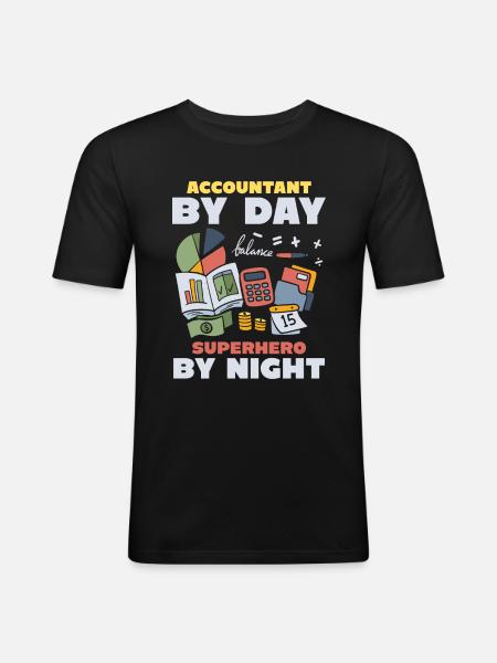 Comptable Conseiller fiscal - T-shirt près du corps Homme - noir