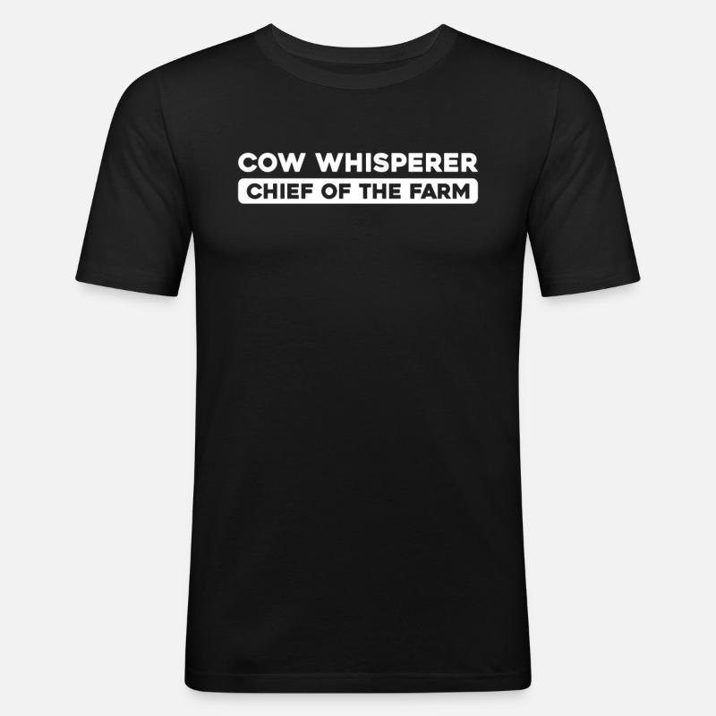 Kuhbauer Milchbauer Chef Der Farm - Männer Slim Fit T-Shirt - Schwarz