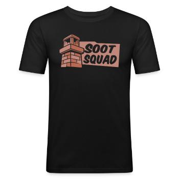 Escouade de ramonage - T-shirt près du corps Homme - noir - Devant - Nik (191cm)