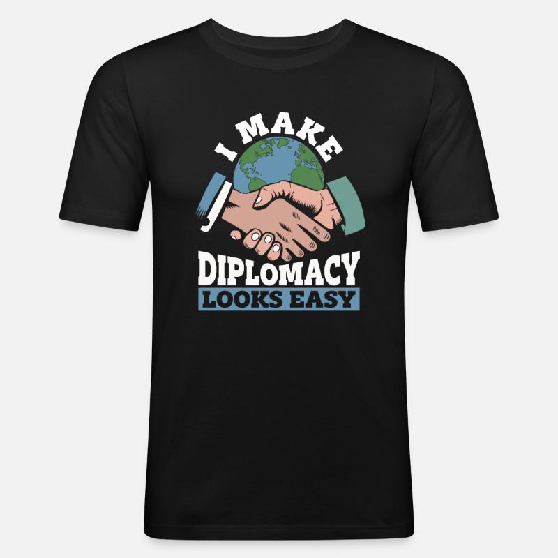 Botschafter - Männer Slim Fit T-Shirt - Schwarz