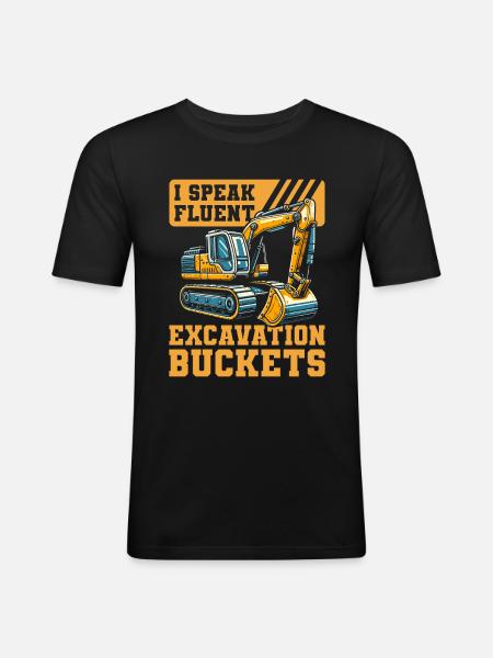 Excavator Operator - Men's Slim Fit T-Shirt - black