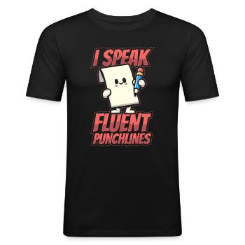 Dessinateur - T-shirt près du corps Homme - noir - Devant - Nik (191cm)
