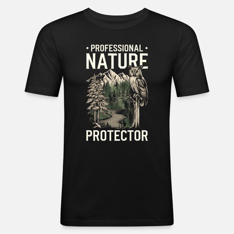 Ecologo - Maglietta aderente da uomo - nero