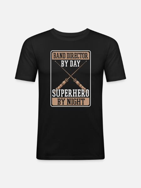 Directeur van de band - Mannen slim fit T-shirt - zwart